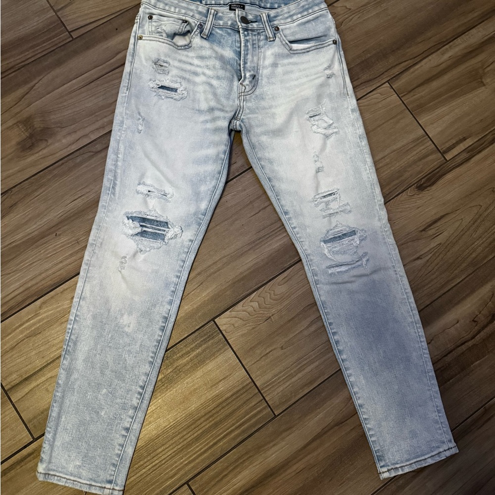 American Eagle Outfitters Blue Skinny Jeans Distressed Style